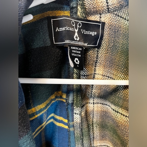American Vintage USA recycled handmade patchwork flannel shacket size medium - Picture 2 of 3